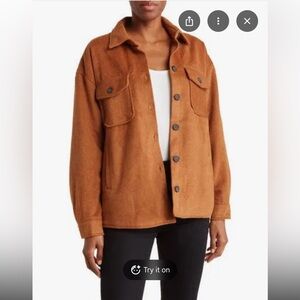 NWT Thread & Supply Copper Brown Utility Button Down Jacket, Size Small